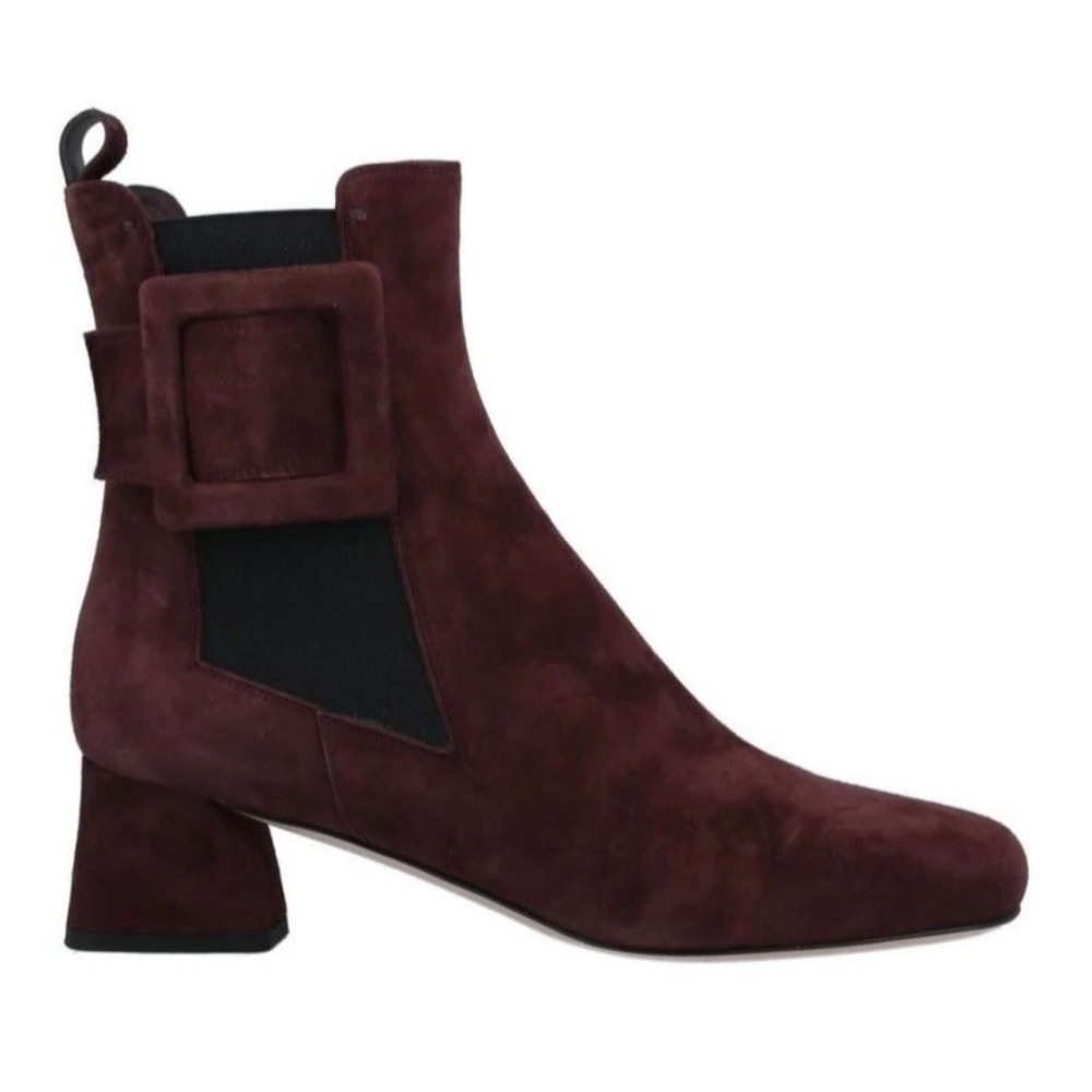 ROGER VIVIER Polly Buckled Suede Ankle Boots Size: 39